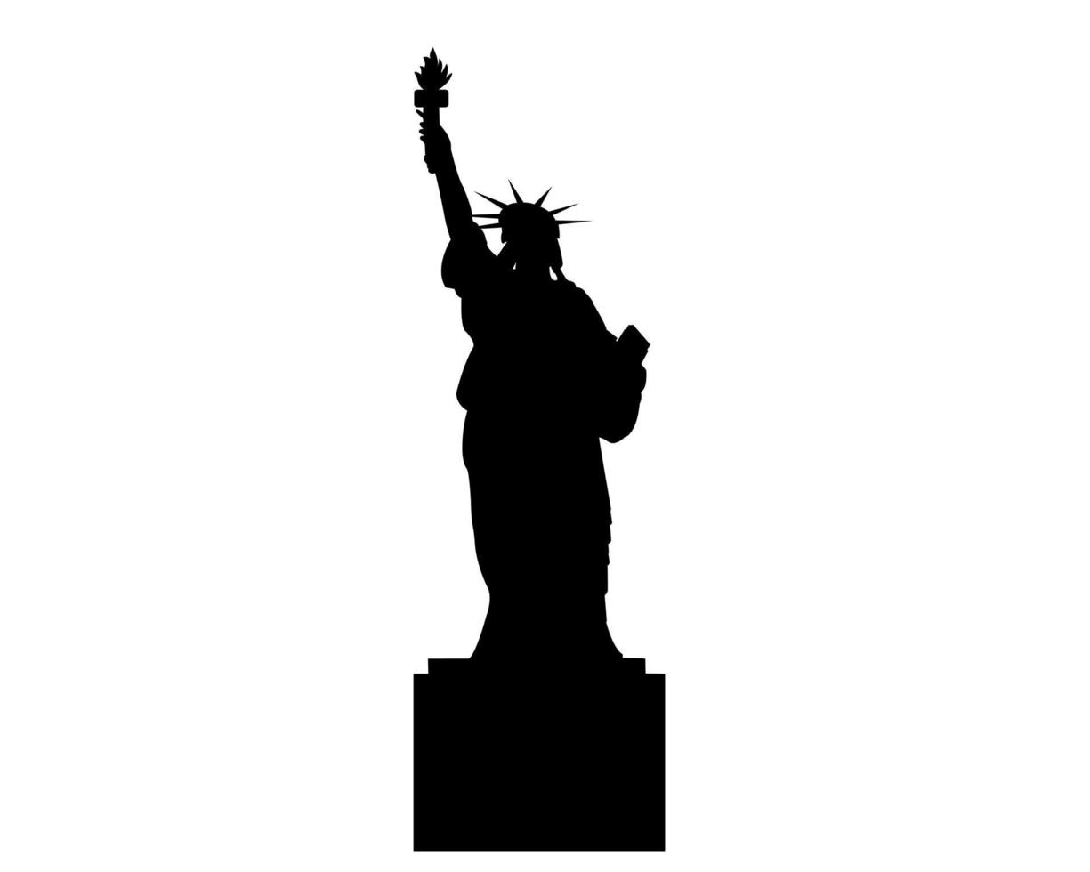 estátua da liberdade em um fundo branco vetor