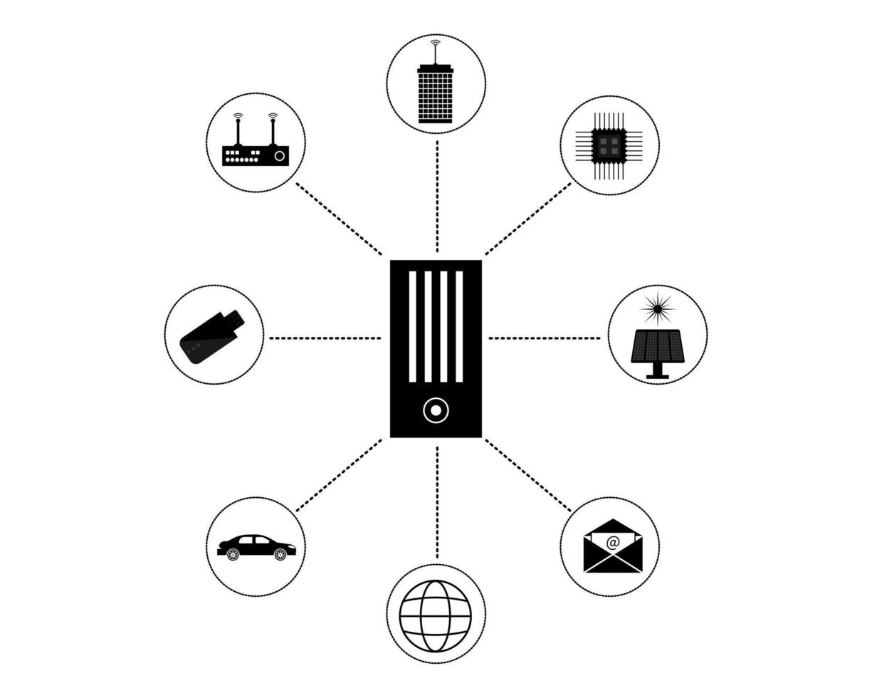 roteador wi-fi distribui internet vetor