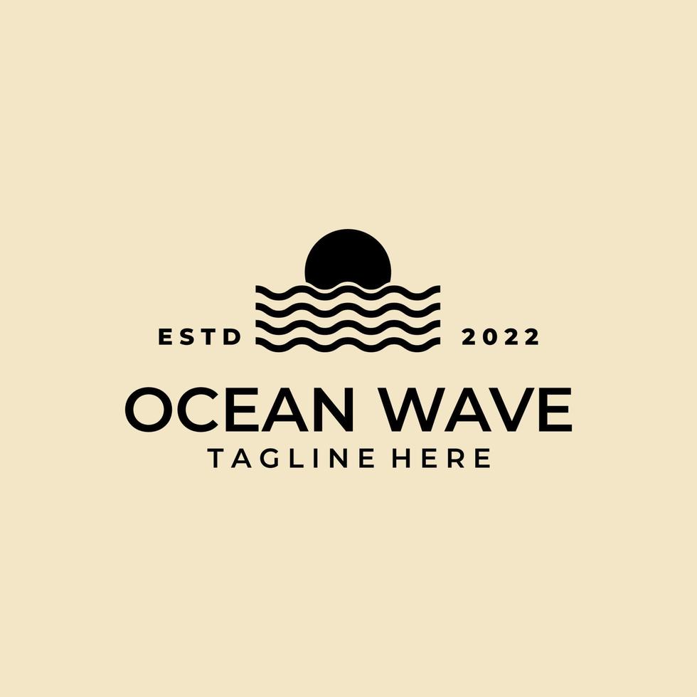 design de ilustração vetorial do logotipo das ondas do oceano e do mar vetor