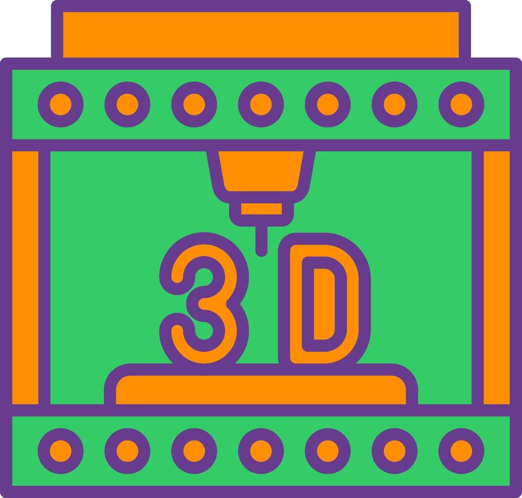 design de ícone criativo de impressão 3D vetor