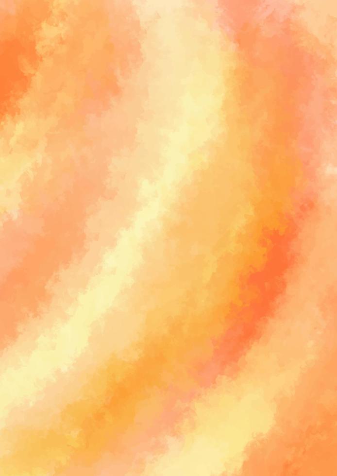 lindo fundo aquarela laranja. fundo de pintura abstrata vertical. textura pintada à mão vetor