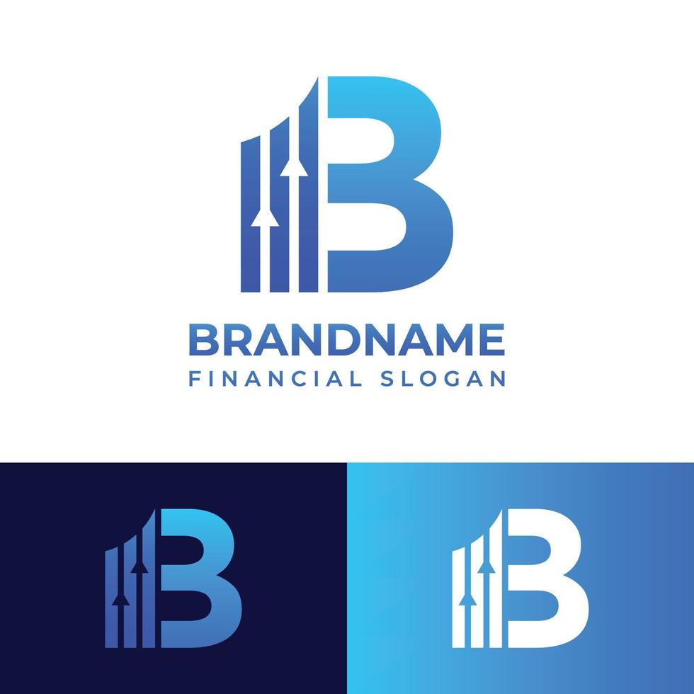 logotipo do gráfico financeiro da letra b, adequado para qualquer negócio relacionado a finanças com iniciais b. vetor