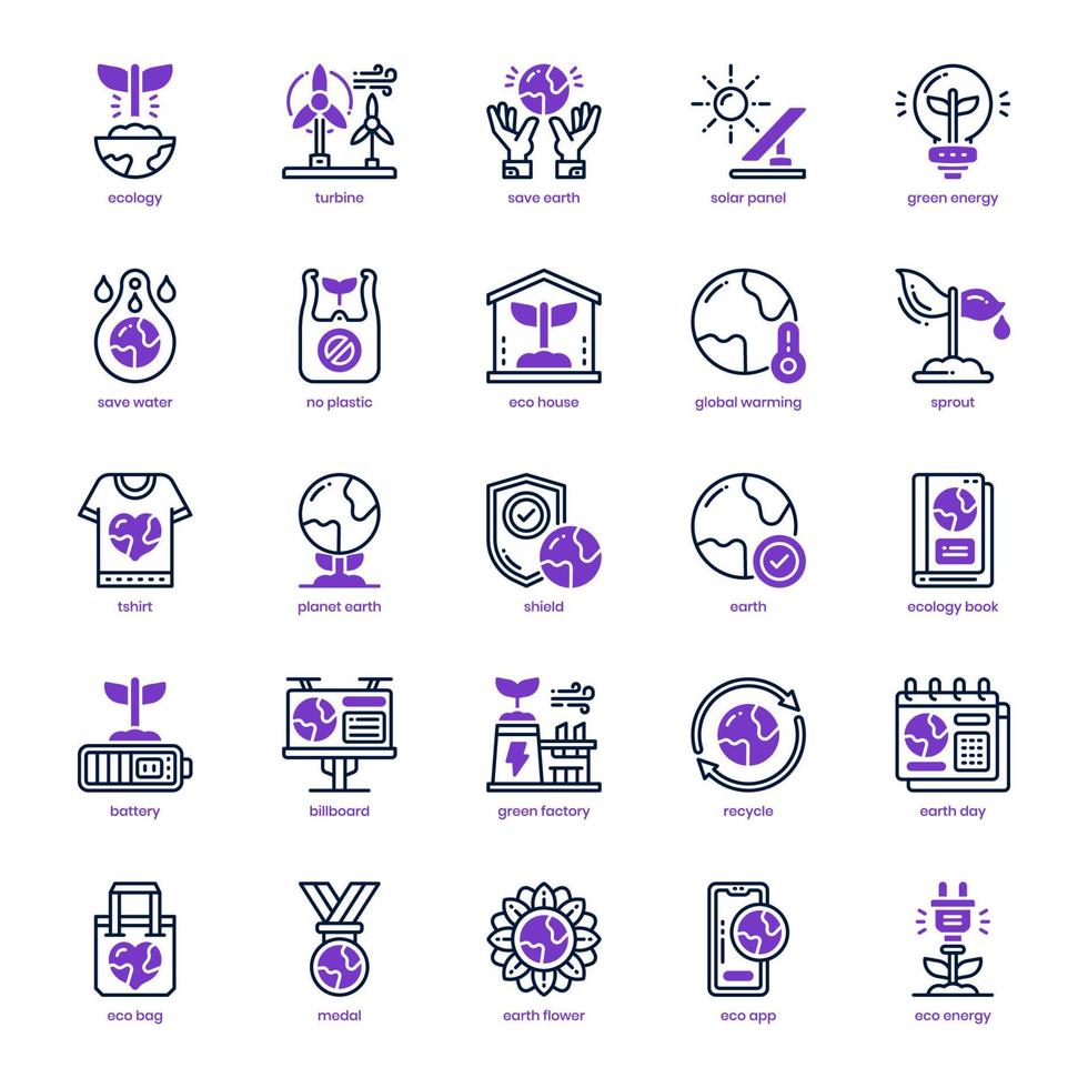 pacote de ícones do dia da mãe terra para o design do seu site, logotipo, aplicativo e interface do usuário. linha misturada do ícone do dia da mãe terra e design sólido. ilustração de gráficos vetoriais e curso editável. vetor