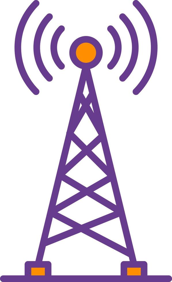 design de ícone criativo de torre de rádio vetor