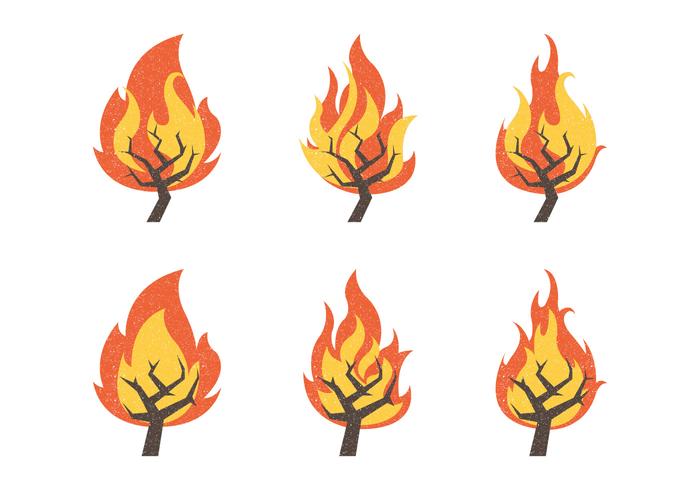 Coleção Burning Bush Vector Illustration