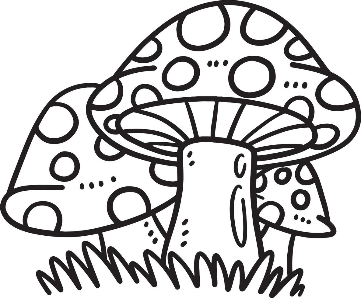 página de coloração isolada de cogumelo de primavera para crianças vetor