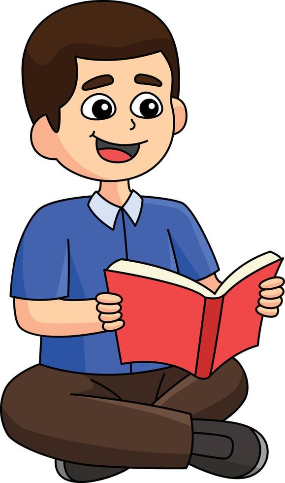 100º dia de escola estudante lendo livro clipart vetor