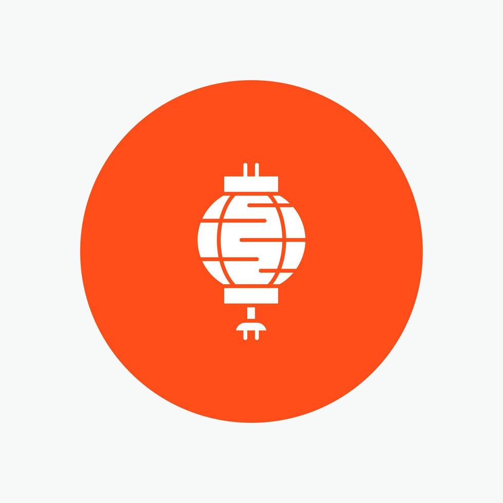 lanterna china decoração chinesa ícone de glifo branco vetor