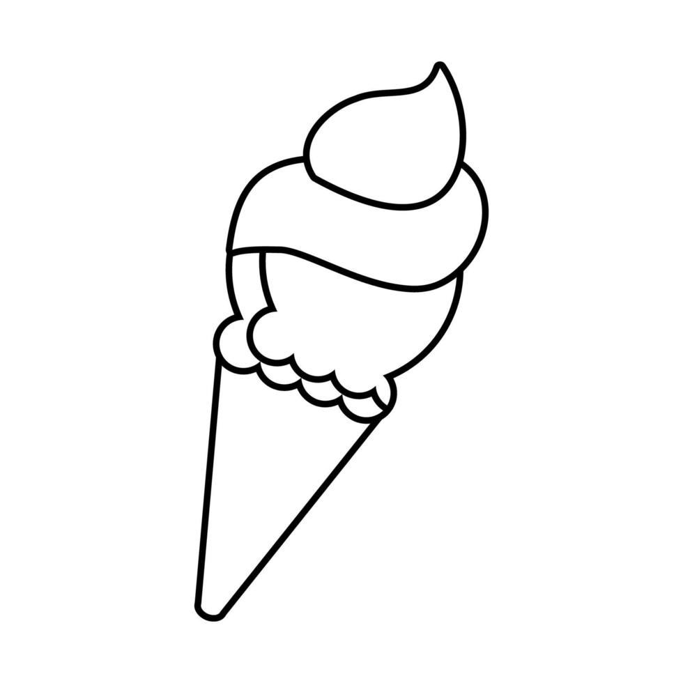 design vetorial de sorvete com linhas adequadas para colorir vetor