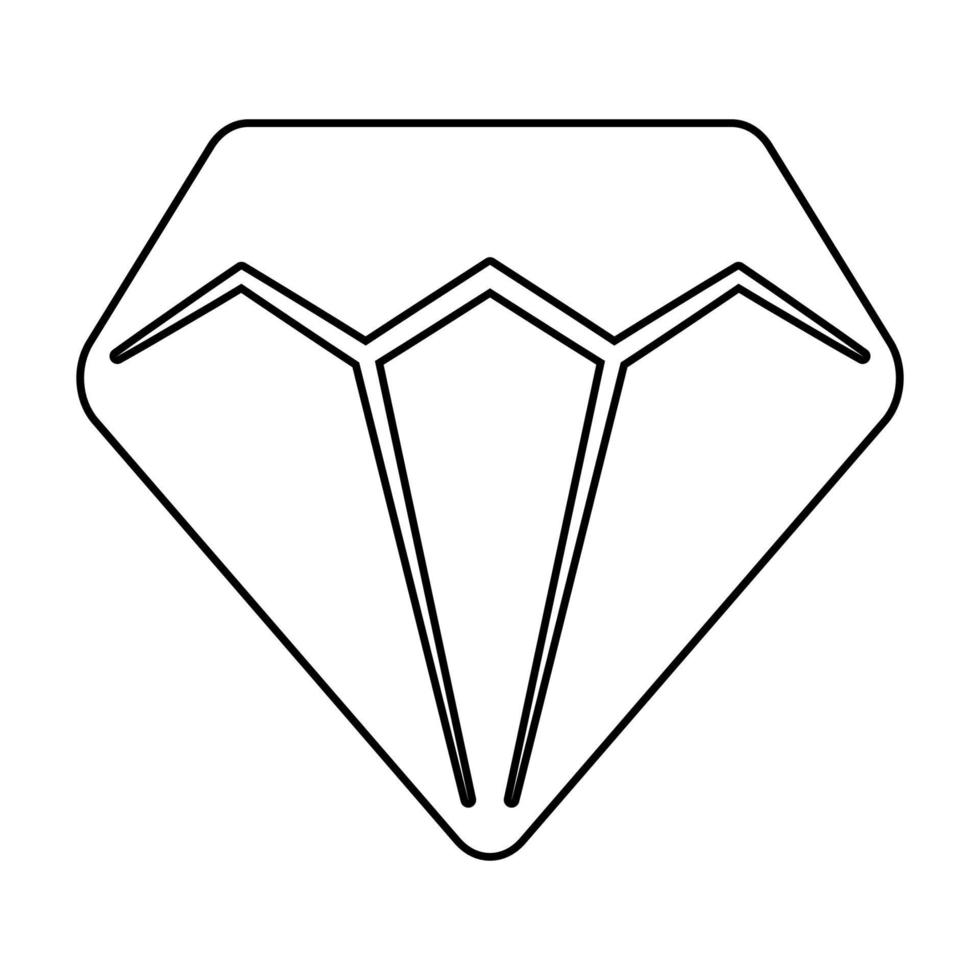 design vetorial de diamante com linhas adequadas para colorir vetor