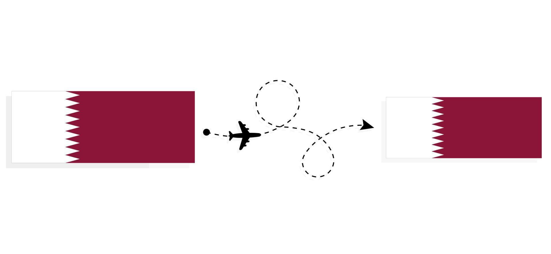 voo e viagem de qatar a qatar pelo conceito de viagem de avião de passageiros vetor