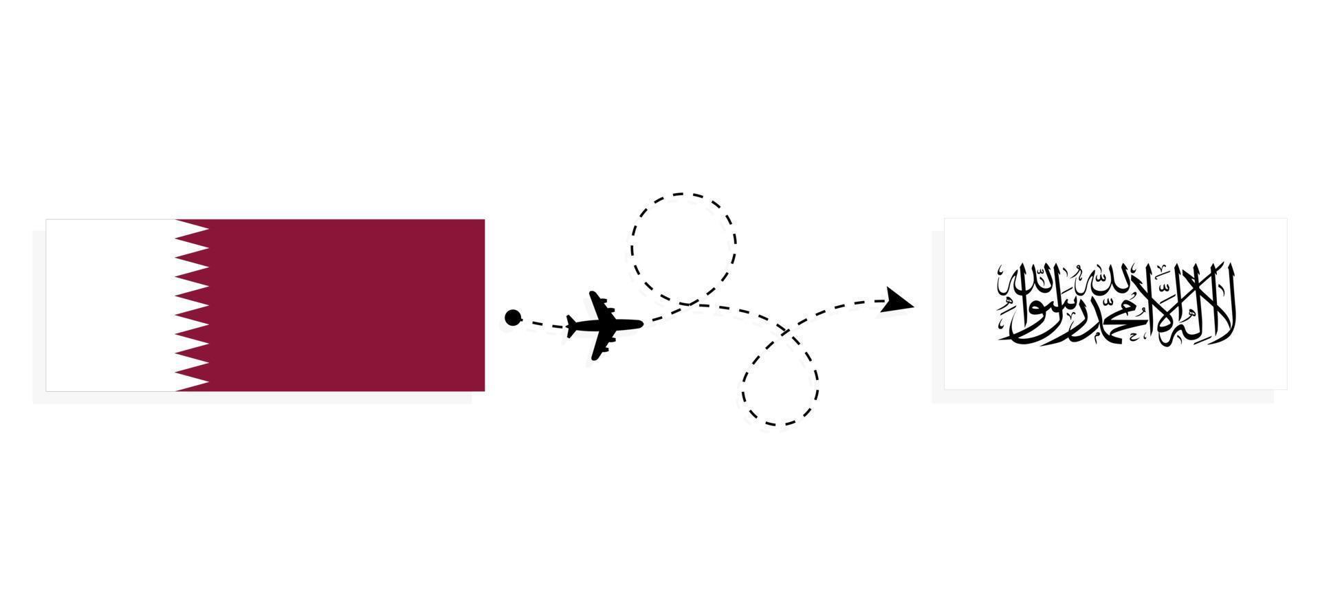 voo e viagem do qatar ao afeganistão pelo conceito de viagem de avião de passageiros vetor