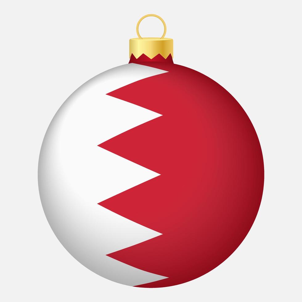 bola de árvore de natal com bandeira do bahrein. ícone para o feriado de natal vetor