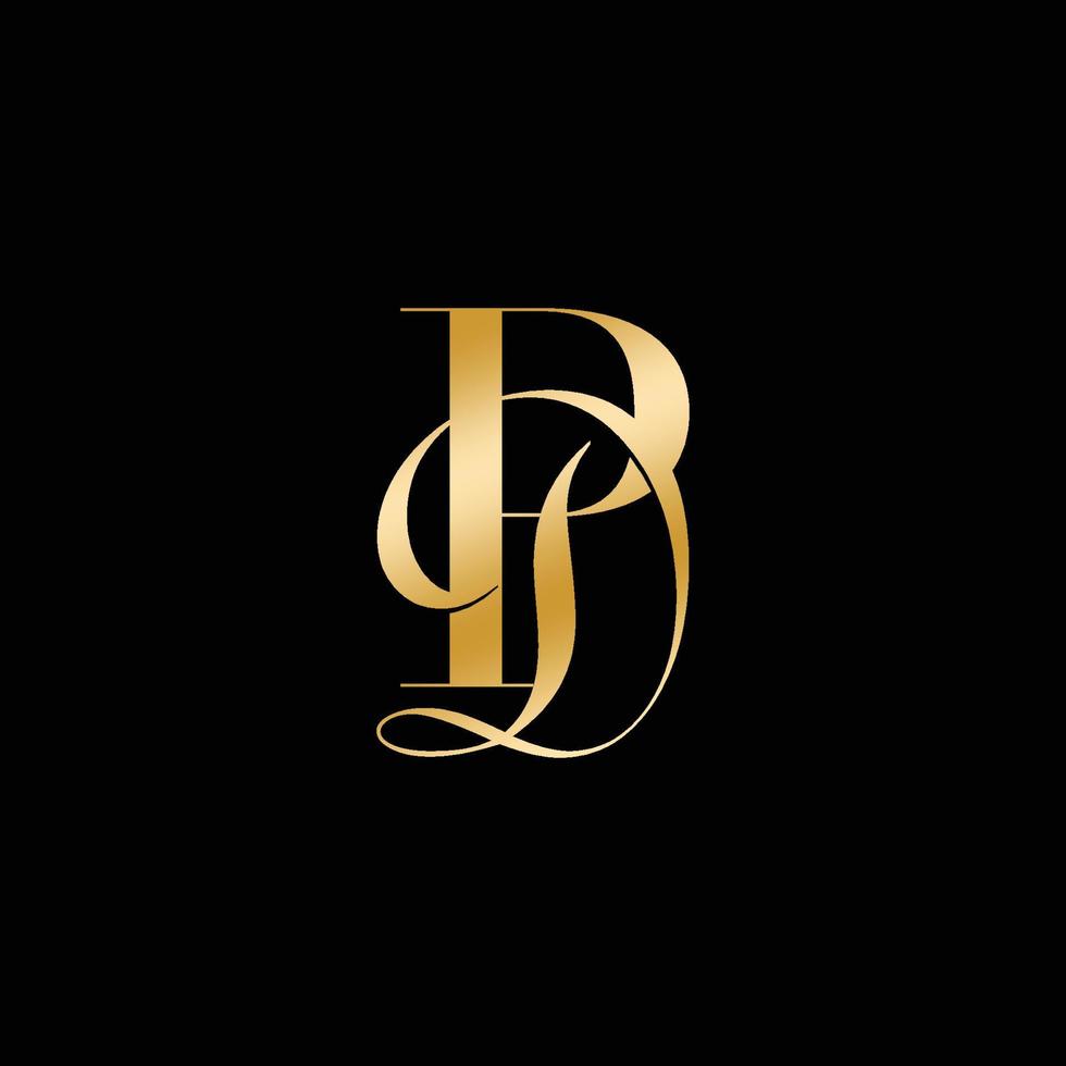 carta pd design de logotipo inicial luxo e elegante 2 vetor