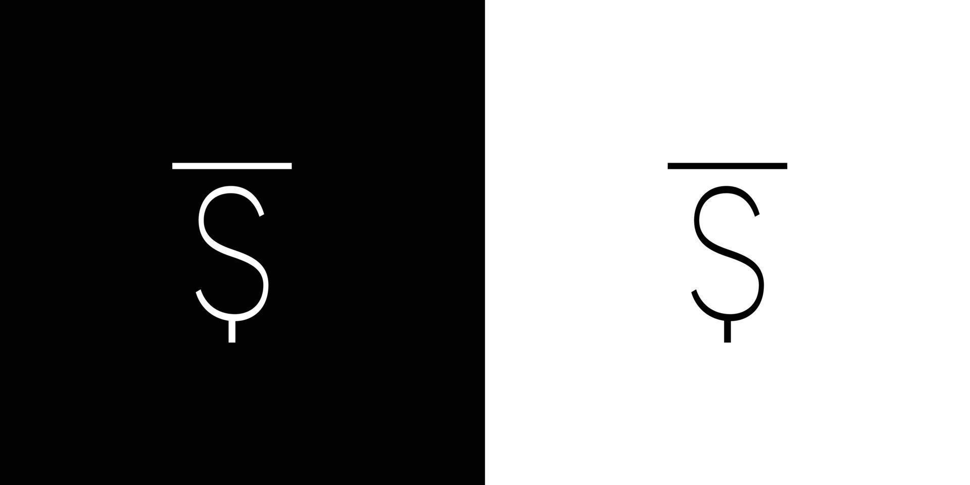 design de logotipo de iniciais de letra t simples e moderno vetor