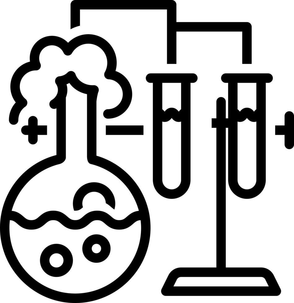 ícone de linha para teste de química vetor