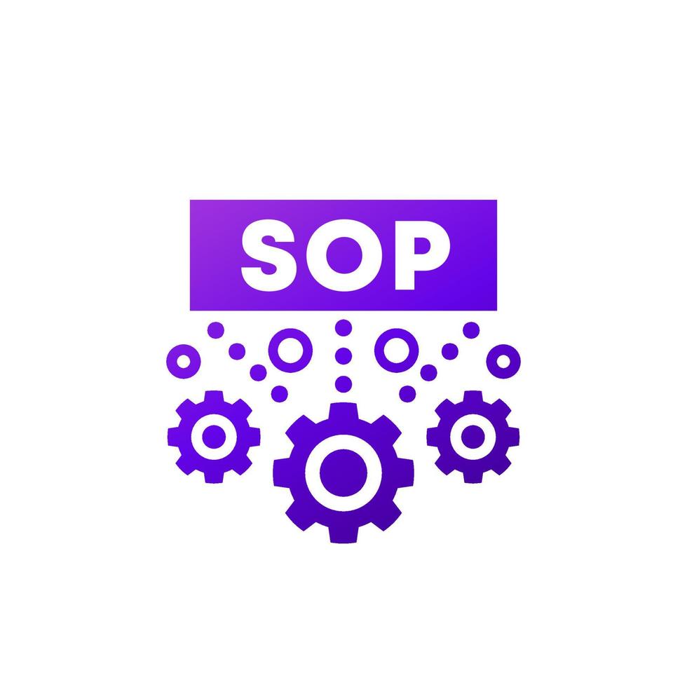ícone de sop, design de vetor de procedimento operacional padrão