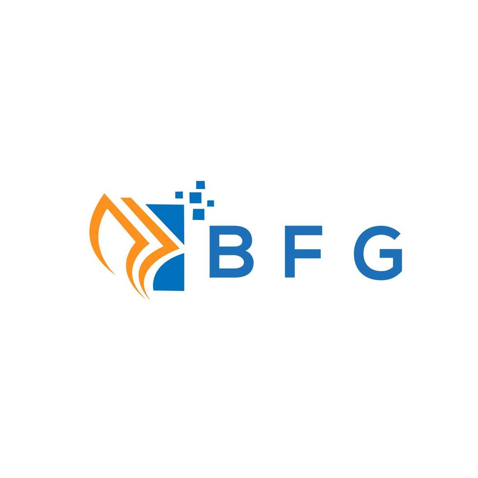 bfg design de logotipo de contabilidade de reparo de crédito em fundo branco. conceito de logotipo de carta de gráfico de crescimento de iniciais criativas bfg. design de logotipo de finanças de negócios bfg. vetor