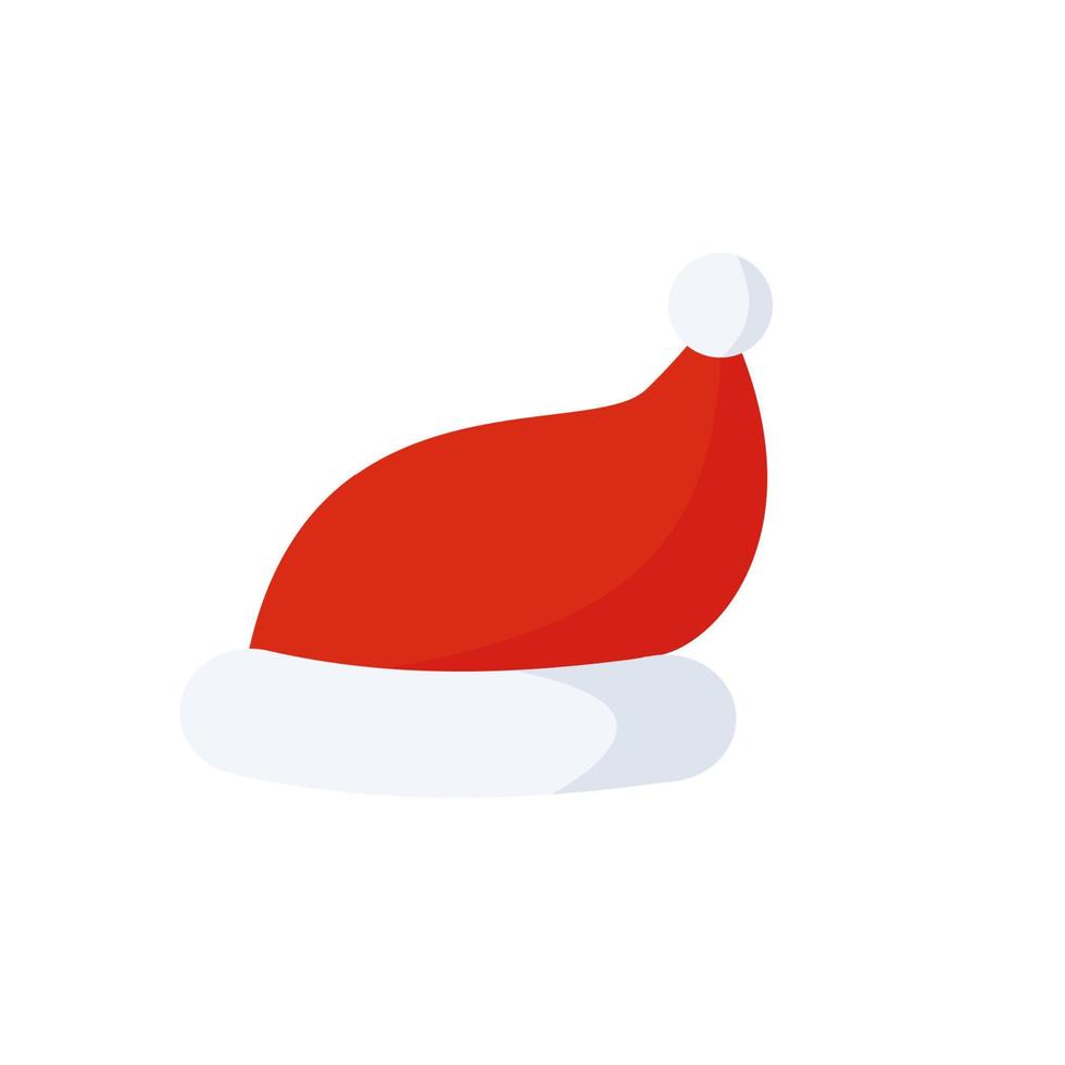 ilustração vetorial de chapéu de natal de papai noel vermelho isolada no fundo branco vetor