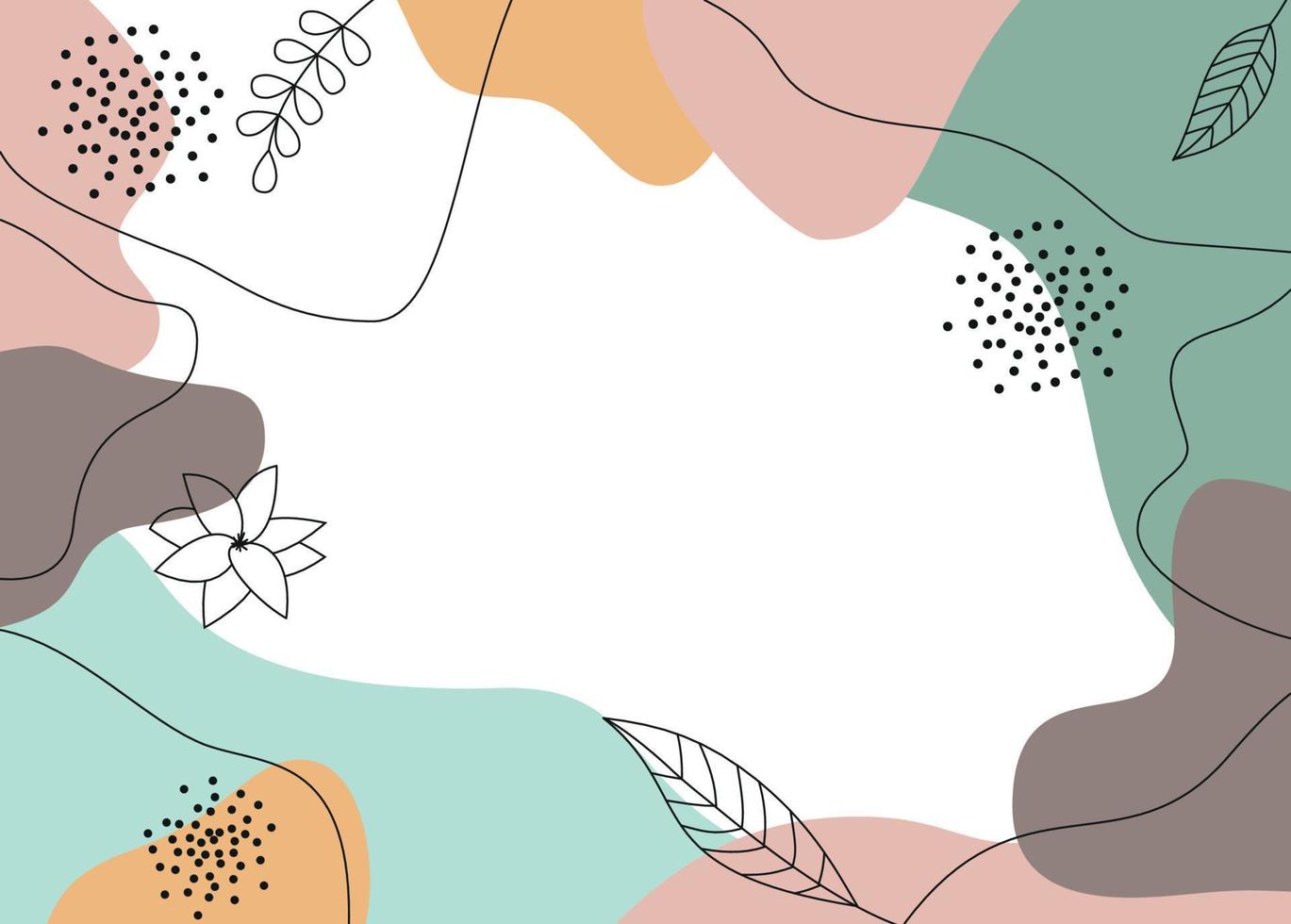 modelo de histórias com fundo moderno abstrato doodle com formas orgânicas fluidas, design minimalista colors.trendy pastel. vetor