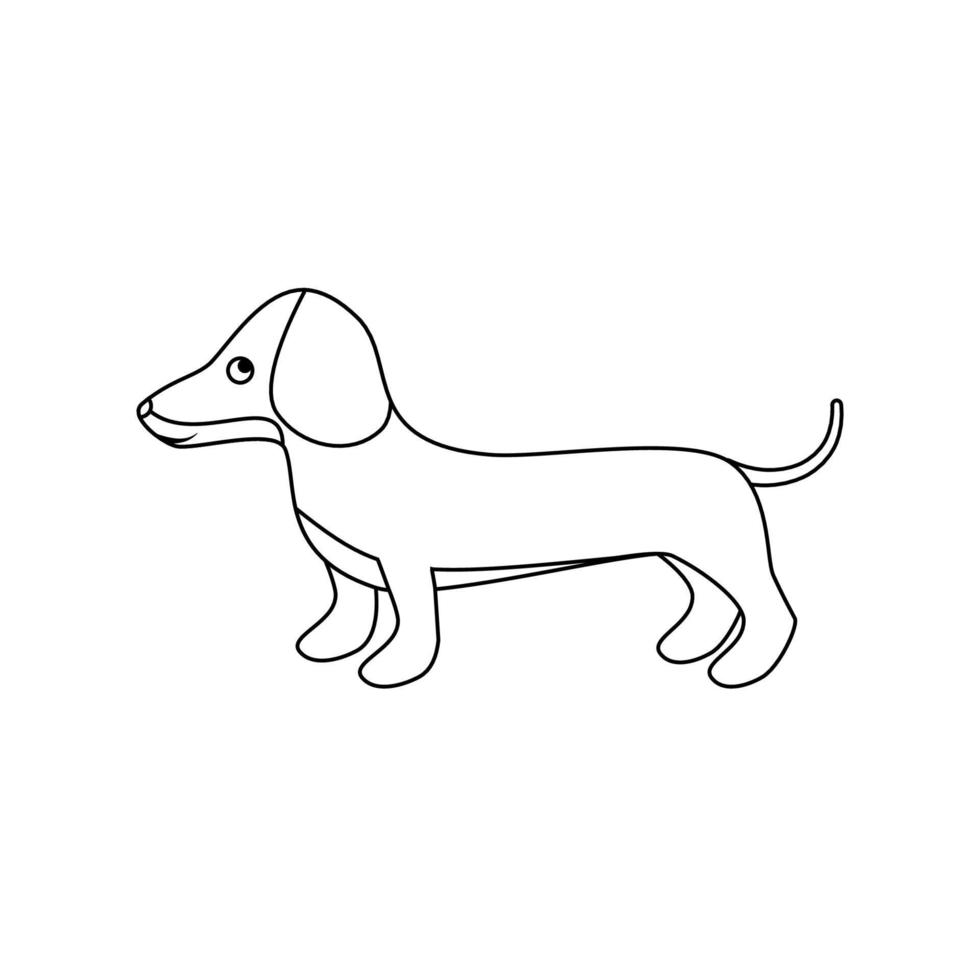 ilustração vetorial de dachshund para impressão e web design em um fundo branco eps 10 vetor