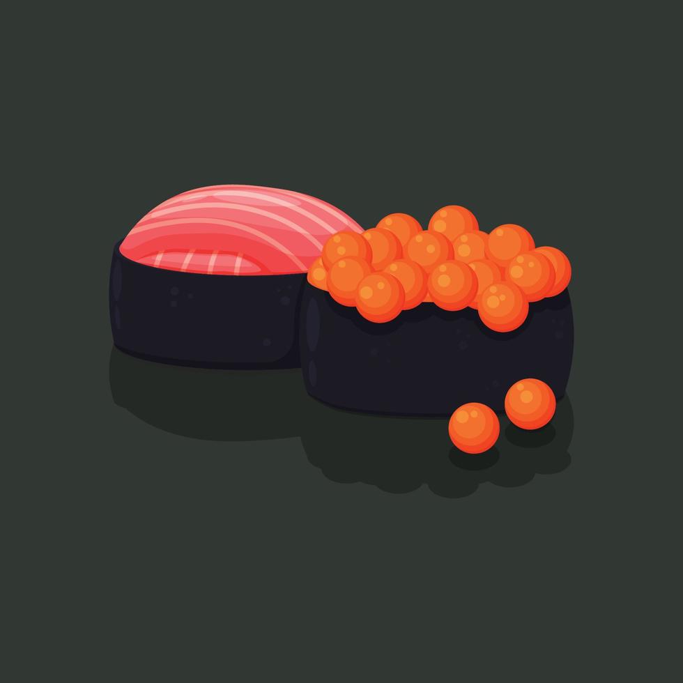 comida japonesa de sushi. design com estilo cartoon. vetor