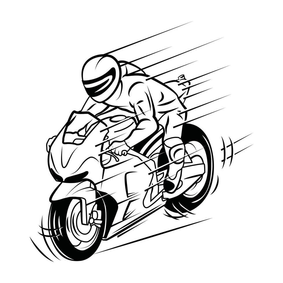 ilustração de corrida de moto vetor
