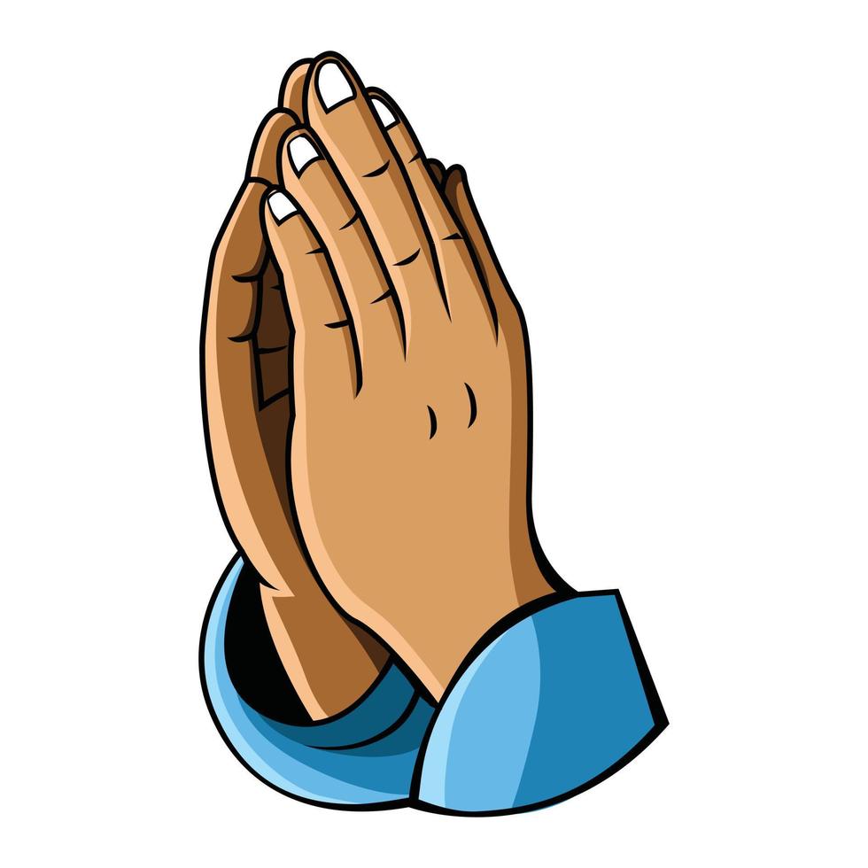 ilustração de oração de mão vetor