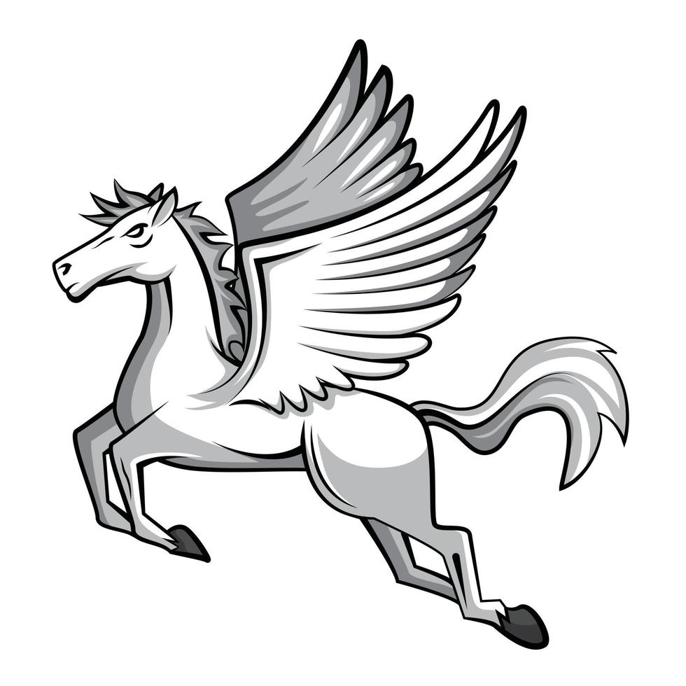 cavalo com ilustração de asas vetor