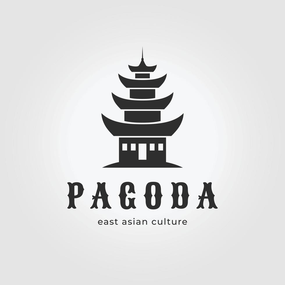 ilustração vetorial de design de ícone de logotipo de pagode minimalista, herança chinesa vetor