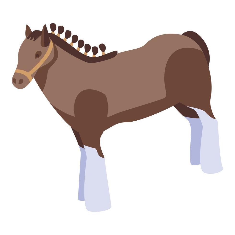 ícone do cavalo da moda, estilo isométrico vetor