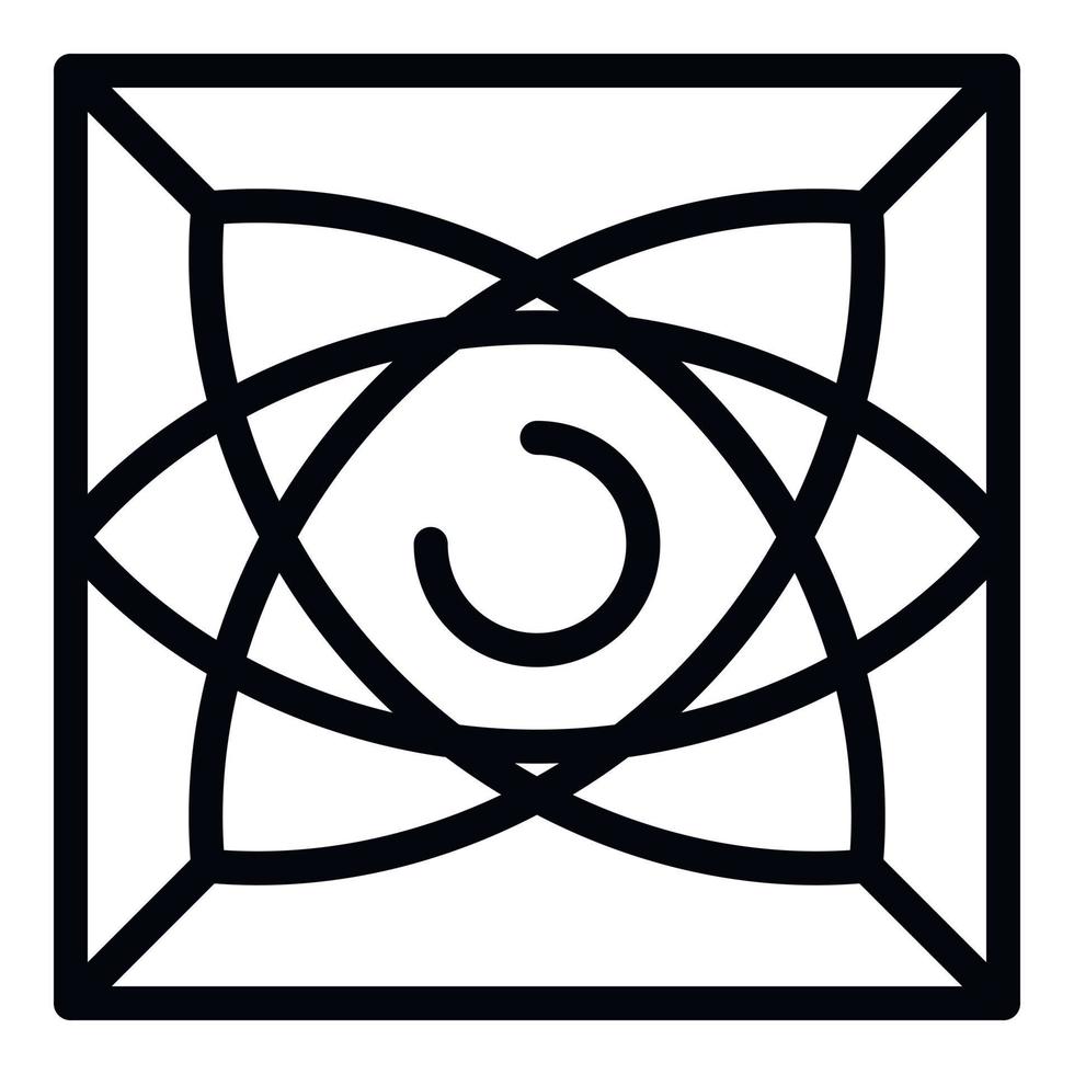 ícone geométrico de alquimia, estilo de estrutura de tópicos vetor