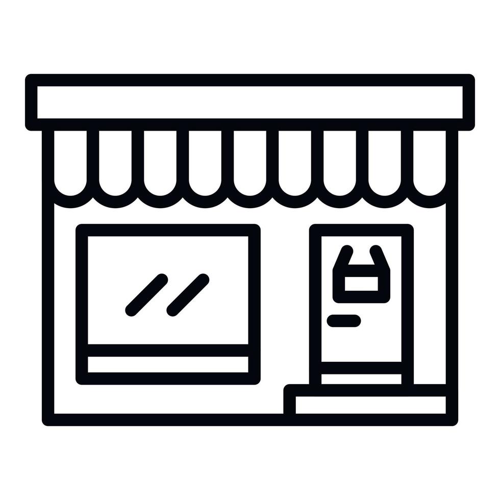 ícone de loja de rua de mercearia, estilo de estrutura de tópicos vetor