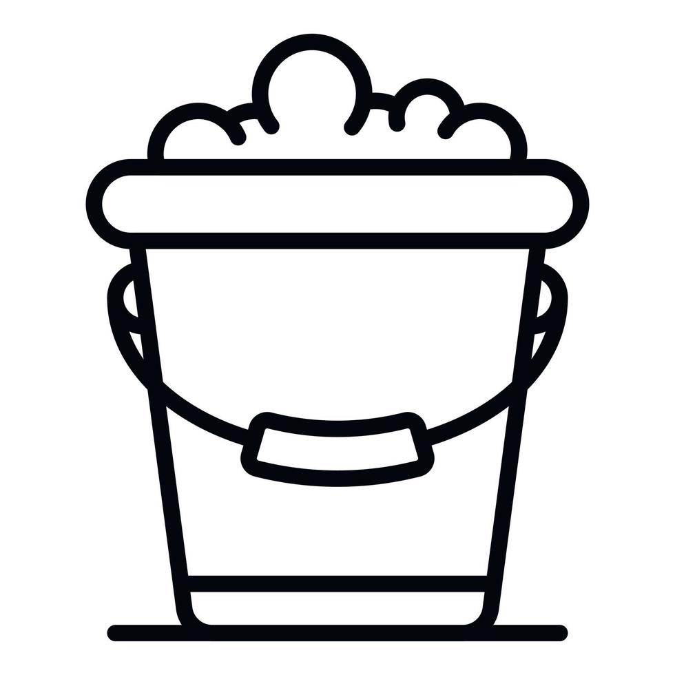 ícone de balde de lavagem de bolhas, estilo de estrutura de tópicos vetor