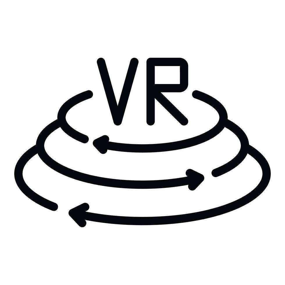 ícone de realidade vr, estilo de estrutura de tópicos vetor