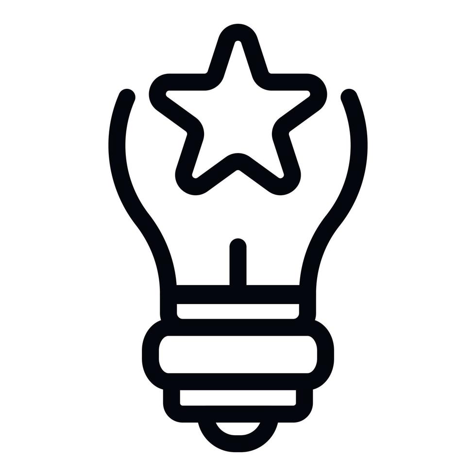 ícone de lâmpada estrela, estilo de estrutura de tópicos vetor