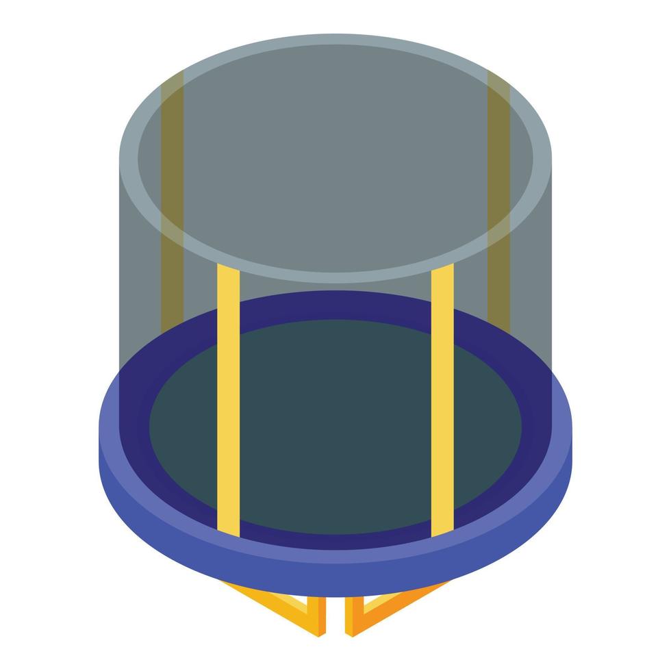 ícone de trampolim protegido, estilo isométrico vetor