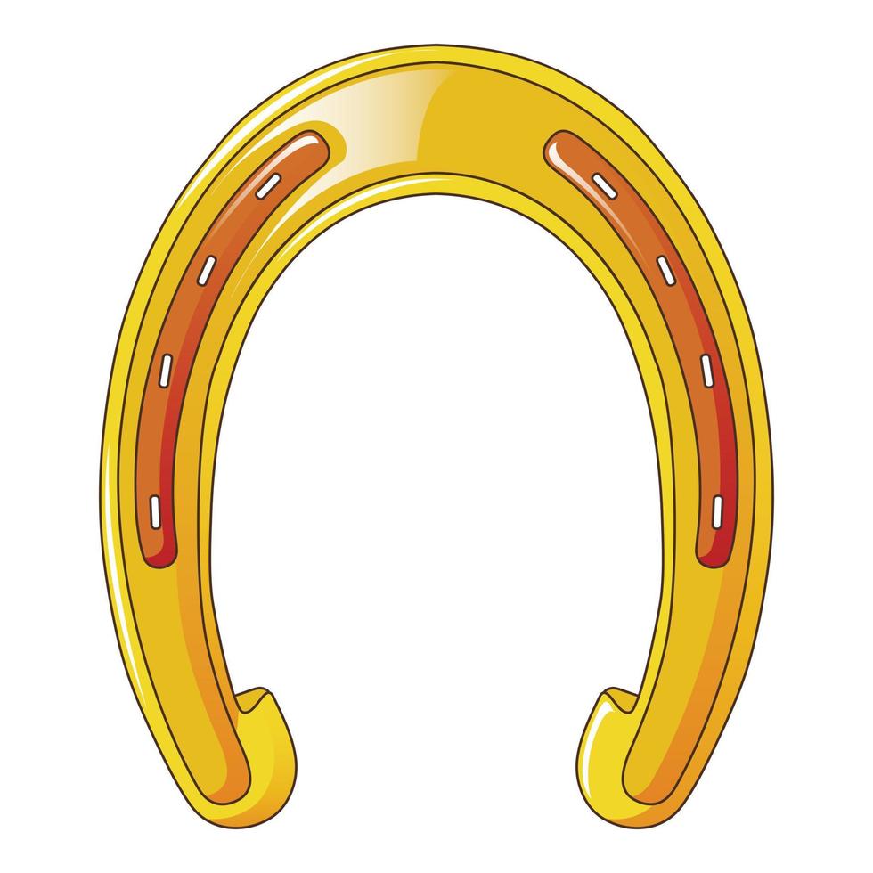 ícone de ferradura de ouro, estilo cartoon vetor