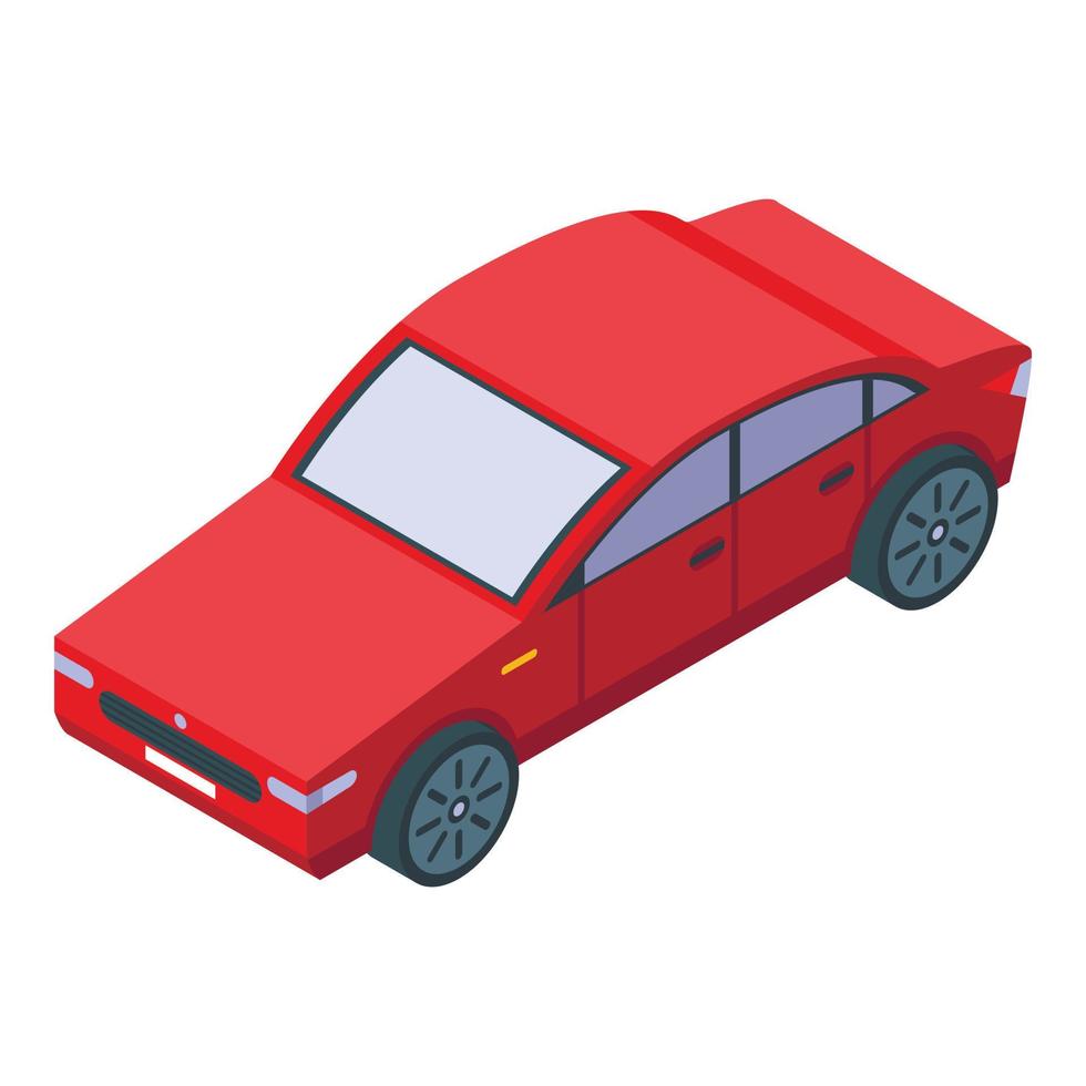 ícone do carro sedan vermelho, estilo isométrico vetor