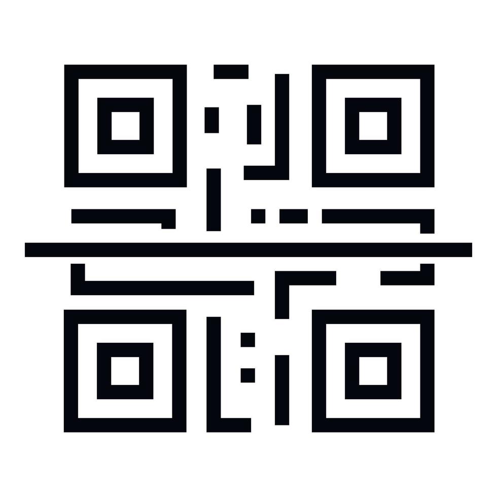 ícone de digitalização de código qr, estilo de estrutura de tópicos vetor