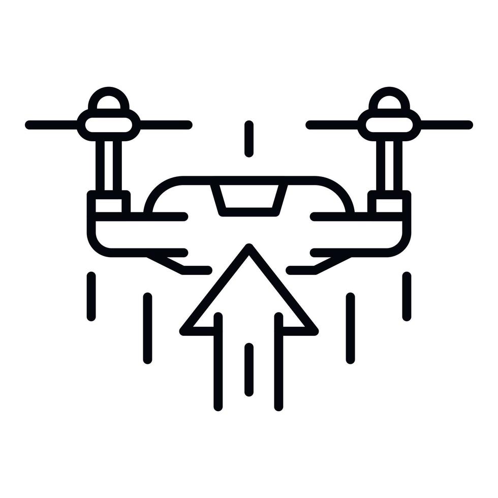 ícone de ascensão de drone, estilo de estrutura de tópicos vetor