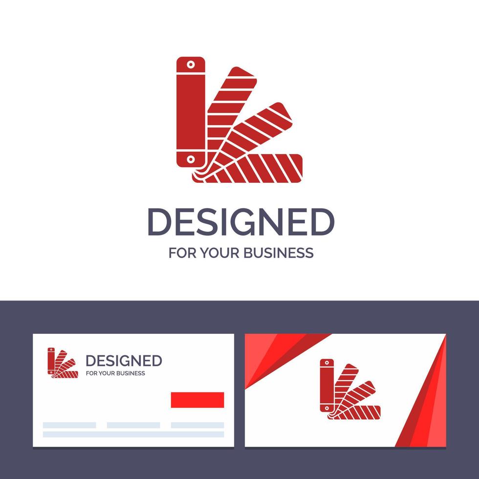 cartão de visita criativo e modelo de logotipo paleta de cores pantone amostra ilustração em vetor