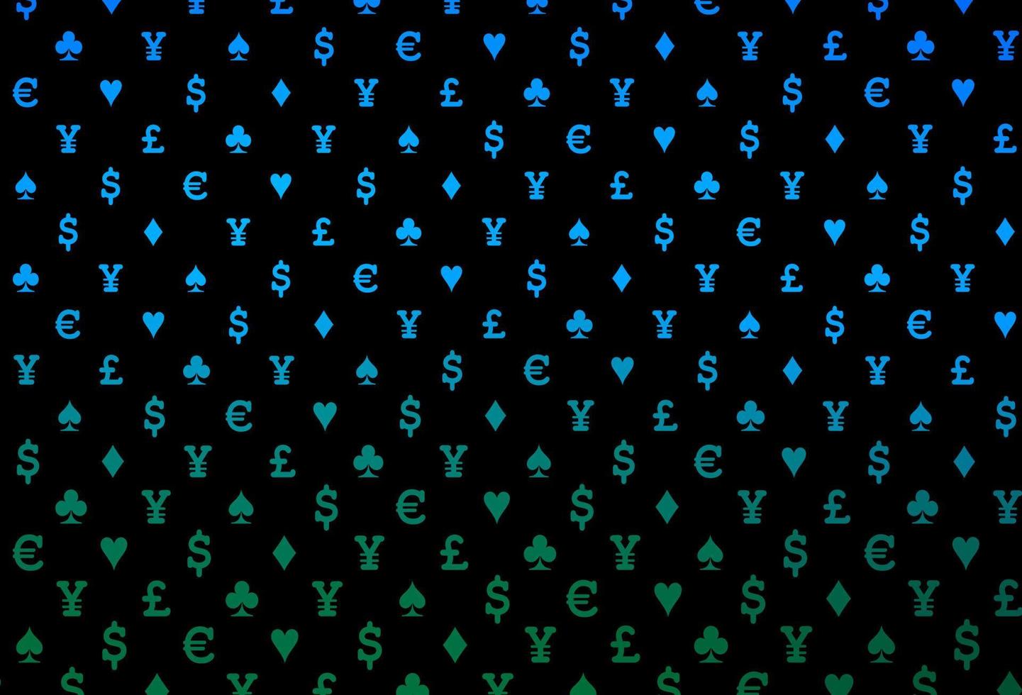 layout de vetor de azul escuro e verde com elementos de cartas.