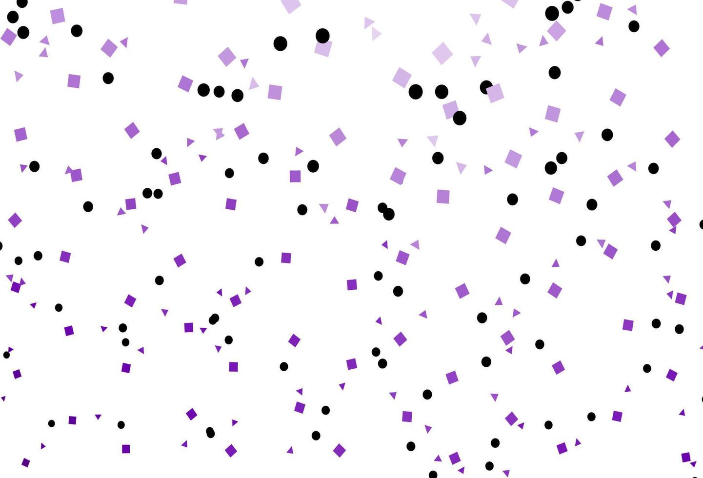 modelo de vetor roxo claro com cristais, círculos, quadrados.
