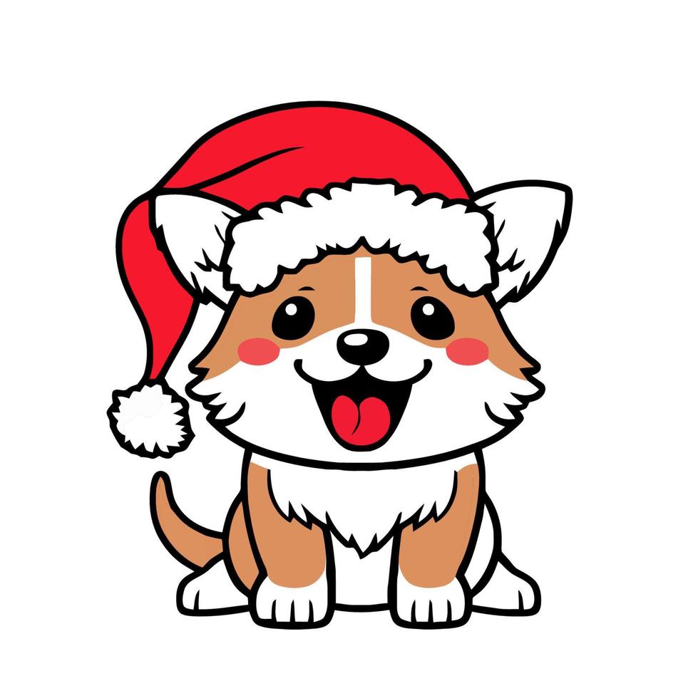 feliz feriado de natal cachorro vetor