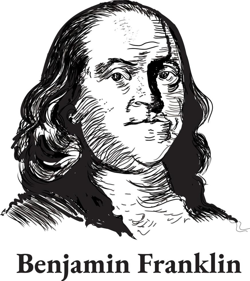 ilustração vetorial de benjamin franklin vetor