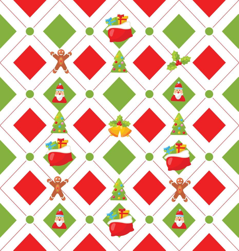 ilustração vetorial de fundo modelo de padrão perfeito de natal de papai noel vetor