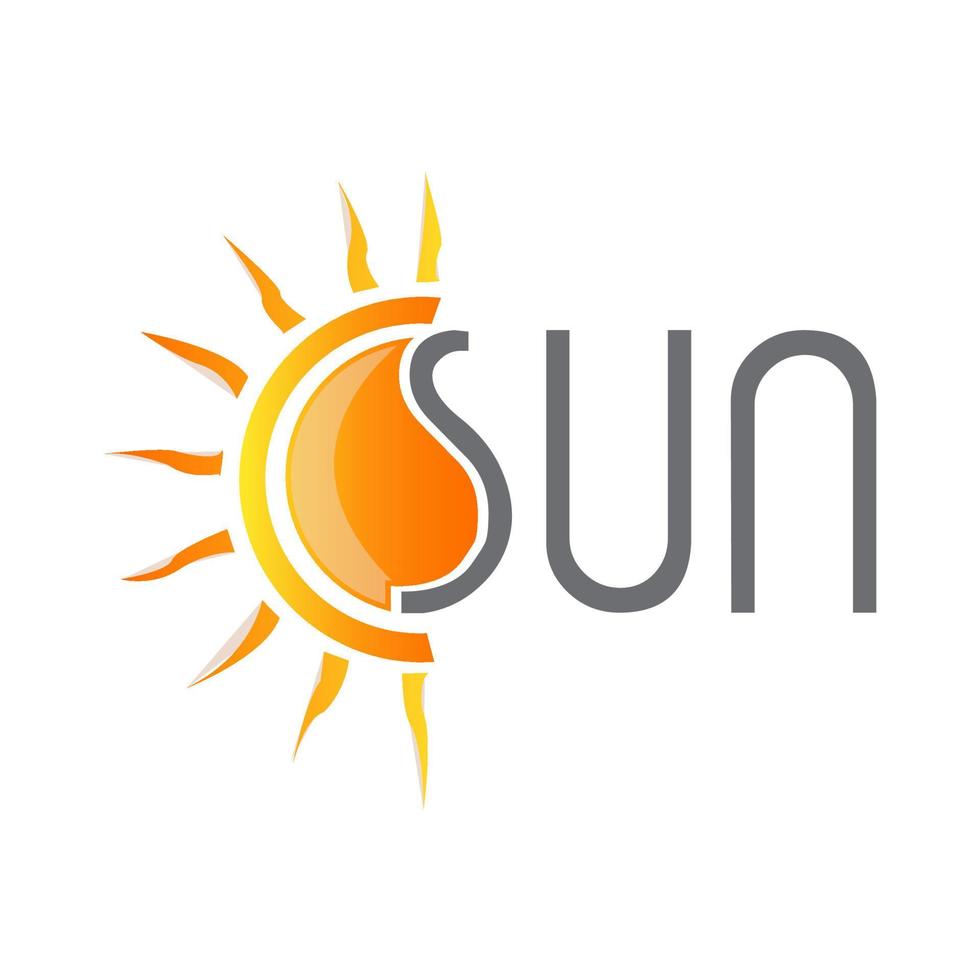 ilustrações de design de logotipo de ícone de vetor de sol amarelo laranja sunburst