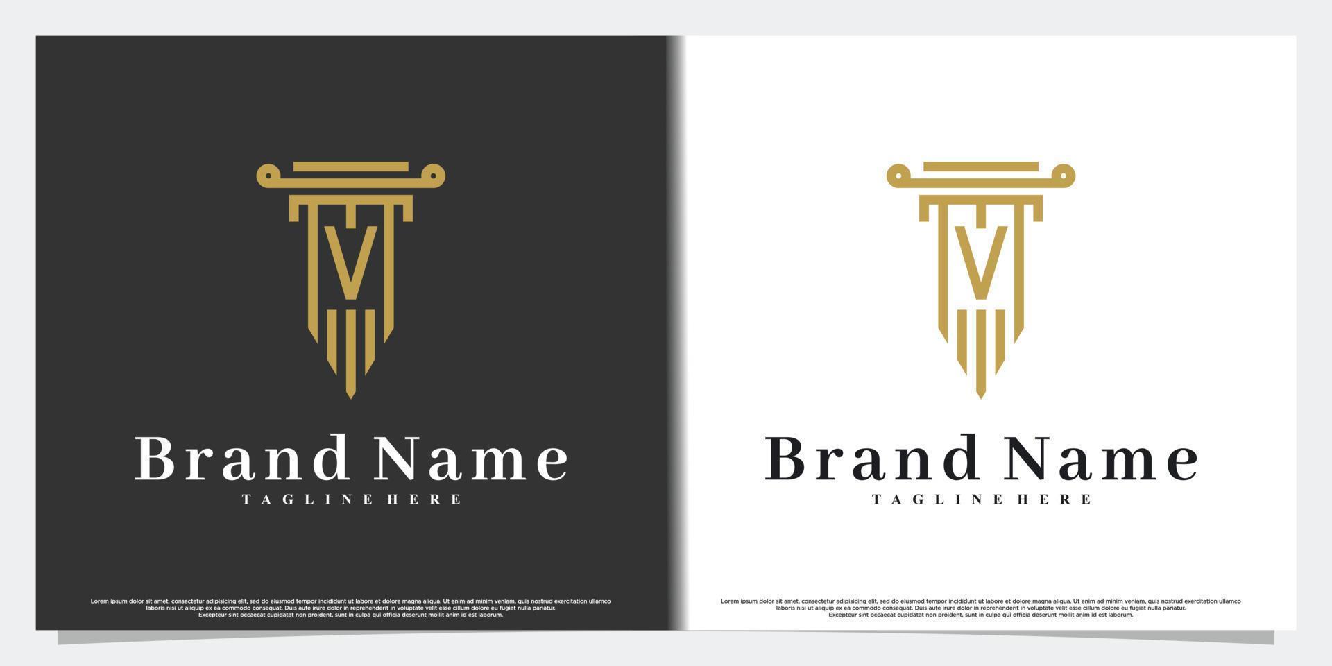 lei e último v design de logotipo com vetor premium de conceito criativo