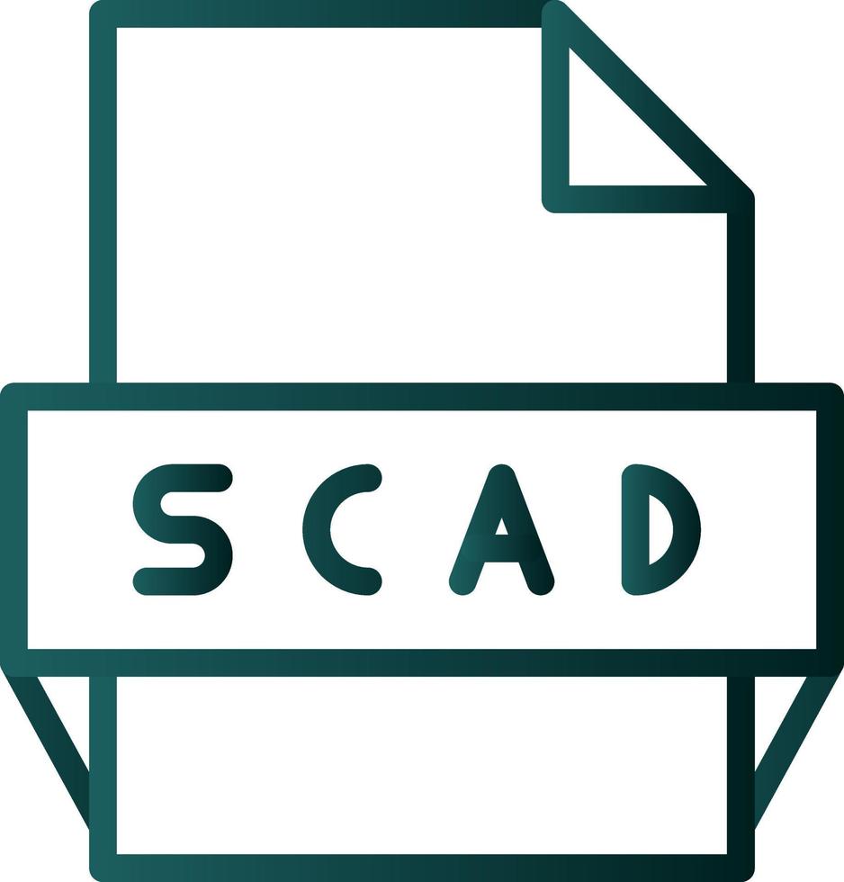 ícone de formato de arquivo scad vetor